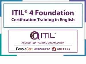 ITIL® 4 Foundation Live Online in English with Official PeopleCert Certification Exam 2 Attempts & Official Axelos Main Guide E-book Included. Exam code: ITIL4FND-L-2
