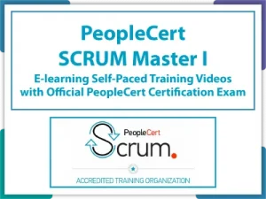 PeopleCert Scrum Master I E-learning in English, Self-Paced Training Videos with Official PeopleCert Certification Exam 2 Attempts . Course Code: SCRUM-1-E-2